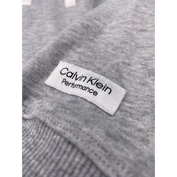 Calvin Klein Cropped Crewneck Sweatshirt Top Women Medium Gray Crop Athleisure - Picture 3 of 4